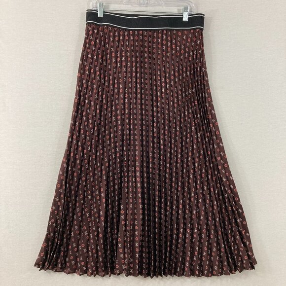 LOFT Dresses & Skirts - New LOFT size Large Brown Tall Bow Pleated Midi Skirt Preppy Office